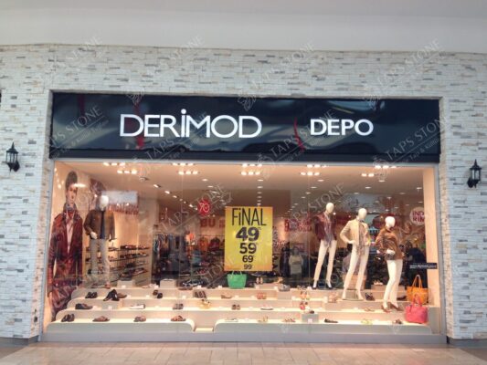 derimod depo dis cephe tas kaplama